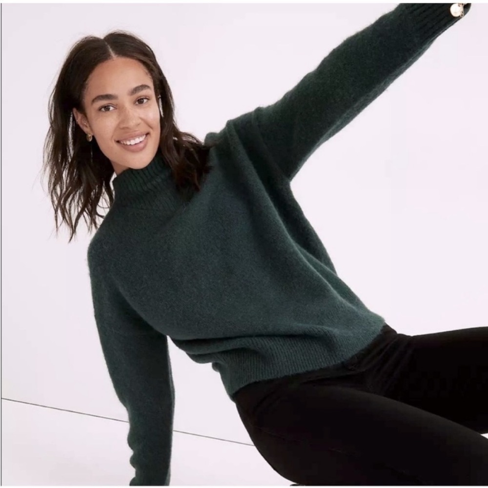 Madewell Dillon Mockneck Pullover Sweater in Spruce Size XXS